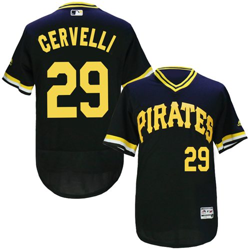 Pirates #29 Francisco Cervelli Black Flexbase Authentic Collection Cooperstown Stitched MLB Jersey